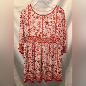 Max Studio Red and White Patterned Dress